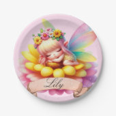 Niedliche Whimsical Blumenstrauß Träume Schlafmärc Pappteller (Vorderseite)