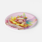 Niedliche Whimsical Blumenstrauß Träume Schlafmärc Pappteller (Schrägansicht)