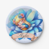 Niedliche Whimsical Blumenstrauß Träume Schlafmärc Pappteller (Vorderseite)