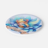 Niedliche Whimsical Blumenstrauß Träume Schlafmärc Pappteller (Schrägansicht)