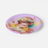 Niedliche Whimsical Blumenstrauß Träume Schlafmärc Pappteller (Schrägansicht)