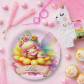 Niedliche Whimsical Blumenstrauß Träume Schlafmärc Pappteller (Party)