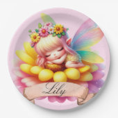 Niedliche Whimsical Blumenstrauß Träume Schlafmärc Pappteller (Vorderseite)