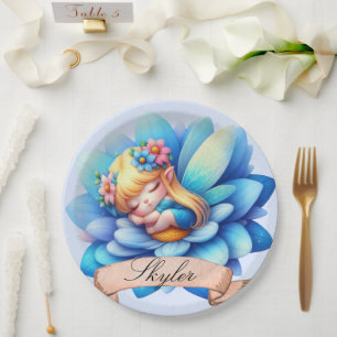 Niedliche Whimsical Blumenstrauß Träume Schlafmärc Pappteller