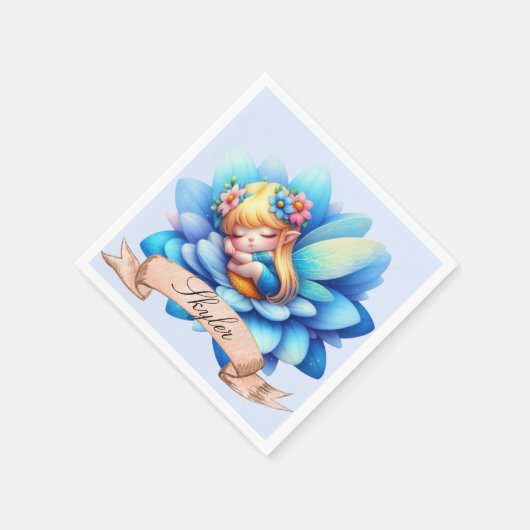 Niedliche Whimsical Blumenstrauß Träume Schlafmärc Serviette (Ecke)