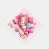 Niedliche Whimsical Blumenstrauß Träume Schlafmärc Serviette (Ecke)