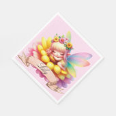 Niedliche Whimsical Blumenstrauß Träume Schlafmärc Serviette (Ecke)