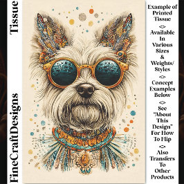 Niedliche Whimsical Boho Chic Westie Dog CK7 Decou Seidenpapier
