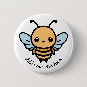 Niedliche Whimsical Cartoon Bee Button