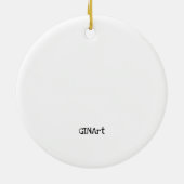 Niedliche Whimsical Cat am Strand Keramik Ornament (Hinten)