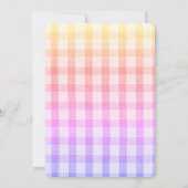 Niedliche Whimsical Chicken Kariert Baby Dusche Einladung (Rückseite)