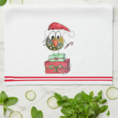 Niedliche Whimsical Christmas Bird Küchenhandtüche Geschirrtuch (Gefaltet)
