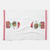 Niedliche Whimsical Christmas Bird Küchenhandtüche Geschirrtuch (Horizontal)