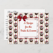 Niedliche Whimsical Cupcake Wedding Rezept Card Postkarte (Vorne/Hinten)
