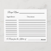 Niedliche Whimsical Cupcake Wedding Rezept Card Postkarte (Rückseite)