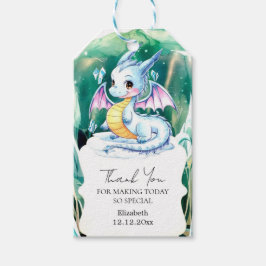 Niedliche Whimsical Dragon Baby-Dusche Geschenkanhänger