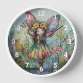 Niedliche Whimsical Fairy Uhr (Vorderseite)