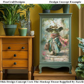 Niedliche Whimsical Fantasy Fantasy Decoupage Verl Seidenpapier