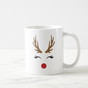 Niedliche Whimsical Festive Weihnachtsrentier Kaffeetasse