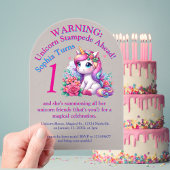 Niedliche Whimsical Floral Unicorn Girly Kindergeb Acryleinladungen