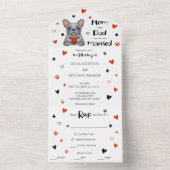 Niedliche Whimsical French Bulldog Wedding All In One Einladung (Innen Boden)