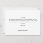 Niedliche Whimsical French Bulldog Wedding Dankeskarte (Rückseite)