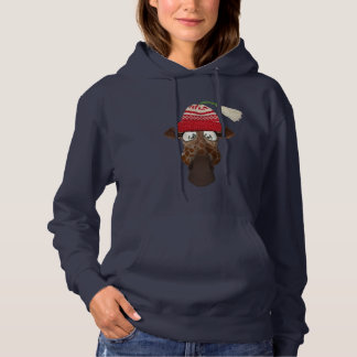 Niedliche Whimsical Giraffe in Winterhut Hoodie