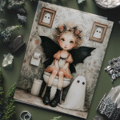 Niedliche Whimsical Halloween Fairy auf Toilettend Seidenpapier