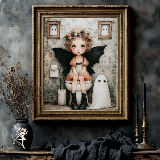 Niedliche Whimsical Halloween Fairy auf Toilettend Seidenpapier