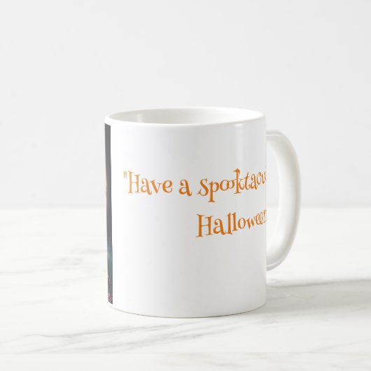 Niedliche Whimsical Halloween Hexe, Personalisiert Kaffeetasse (VorderseiteRechts)