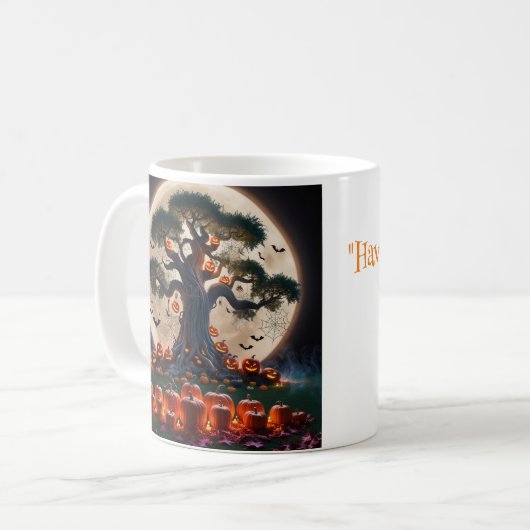 Niedliche Whimsical Halloween Hexe, Personalisiert Kaffeetasse (Vorderseite Links)