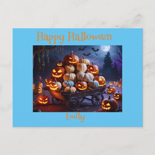 Niedliche Whimsical Halloween Hexe, Personalisiert Postkarte (Vorderseite)
