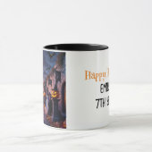Niedliche Whimsical Halloween Hexe, Personalisiert Tasse (Zentrum)