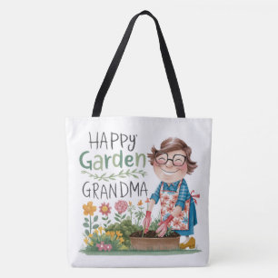 Niedliche whimsical Happy Garden Oma Tasche