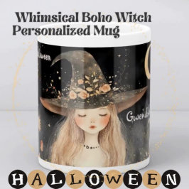 Niedliche Whimsical Happy Halloween Personalisiert Kaffeetasse