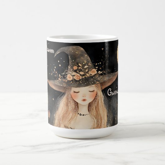Niedliche Whimsical Happy Halloween Personalisiert Kaffeetasse (Mittel)