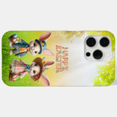 Niedliche, Whimsical Happy Oaster mit 2 Kaninchen Case-Mate iPhone Hülle (Rückseite (Horizontal))