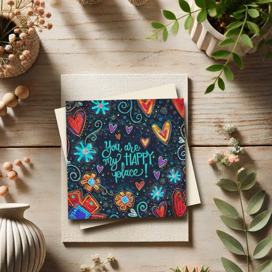 Niedliche Whimsical Happy Place Herzinfarkt Liebe