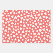 Niedliche Whimsical Hearts Blume Pattern Navy Blue Geschenkpapier Set (Vorderseite 3)