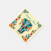 Niedliche whimsical indische Hochzeit verzierter E Serviette (Ecke)