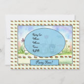 Niedliche Whimsical Kitty Puppy Ladybug Einladung (Rückseite)