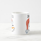 Niedliche Whimsical Lächeln Snowman Gesicht Weihna Kaffeetasse (Mittel)