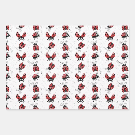Niedliche Whimsical Ladybugs Geschenkpapier Set (Vorderseite 2)