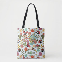 Niedliche Whimsical Ladybugs Glitzer Monogram Tasche