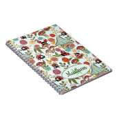 Niedliche Whimsical Ladybugs Mushrooms Blume Monog Notizblock (Rechte Seite)