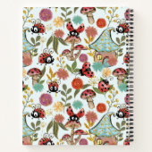 Niedliche Whimsical Ladybugs Mushrooms Blume Monog Notizblock (Rückseite)