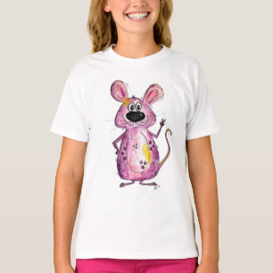 Niedliche Whimsical-Lila-Maus T-Shirt