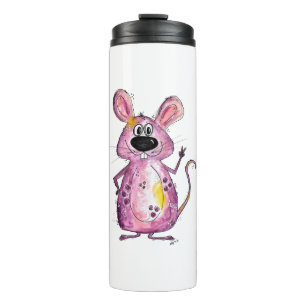 Niedliche Whimsical-Lila-Maus Thermosbecher