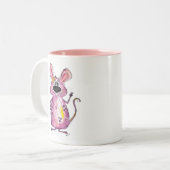 Niedliche Whimsical-Lila-Maus Zweifarbige Tasse (Vorderseite Links)