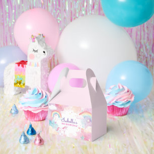 Niedliche Whimsical Magical Unicorn Geburtstagspar Geschenkschachtel